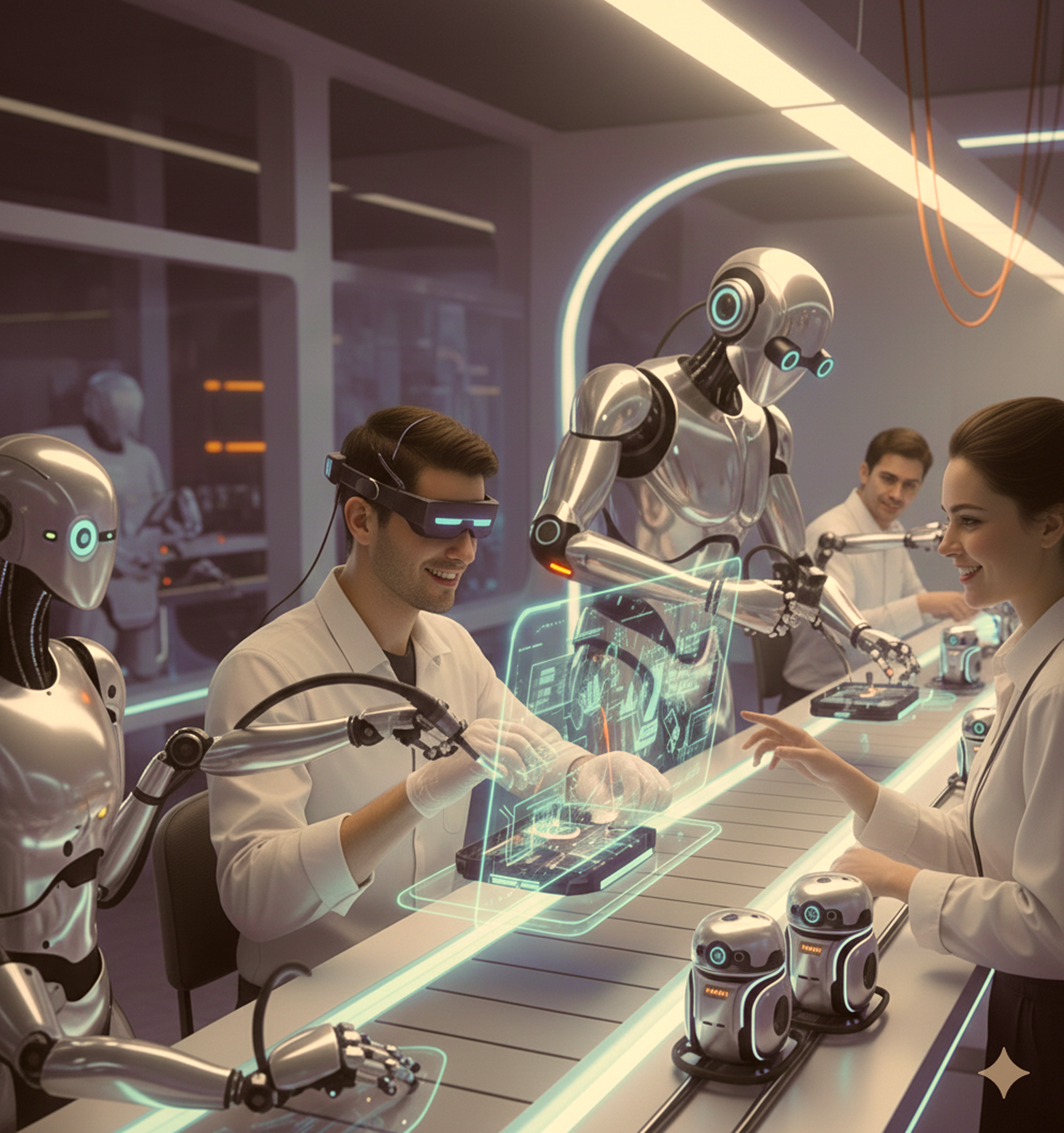 Two women sitting at a modern table talking with a city view behind them.